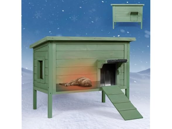 IVY&LANE IL-12 Green Outdoor Cat House Green