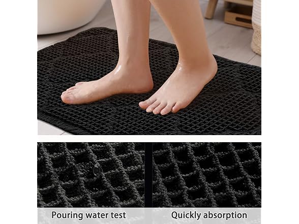 ZALL Tan Waffle Bath Mat, Super Absorbent