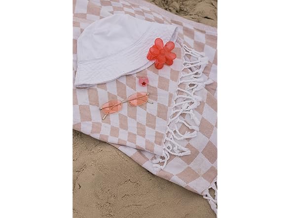 Teema Large Turkish Beach Towel- Tan