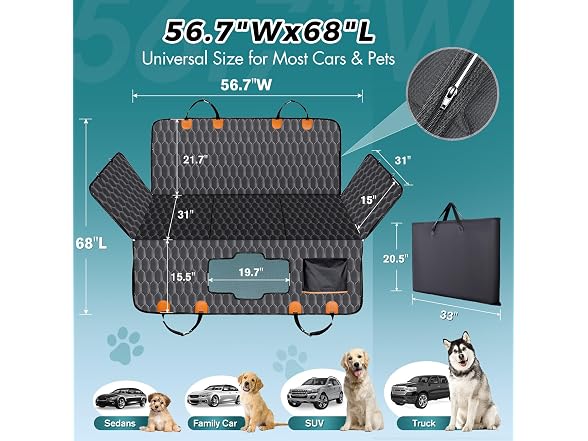 Chumajor XL Waterproof Dog Car Seat Cover