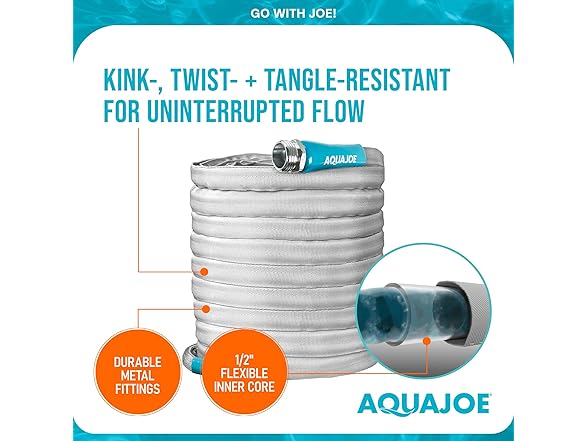 Aqua Joe AJFJH25-58-PRX - 25 Ft Garden Hose