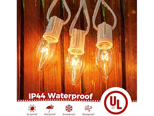 Brightown C9 Bulb Christmas String Lights Outdoor 50ft