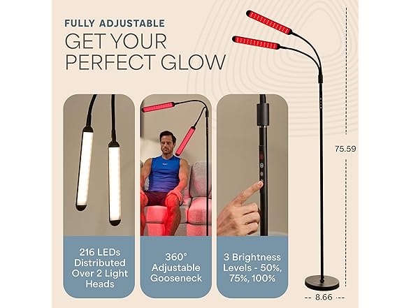 Lifepro LumaGlow Duo Home Reading and Redlight Floor Lamp