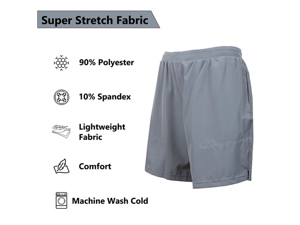 3Pk Mens 2-in-1 Quick Dry Shorts w/Liner