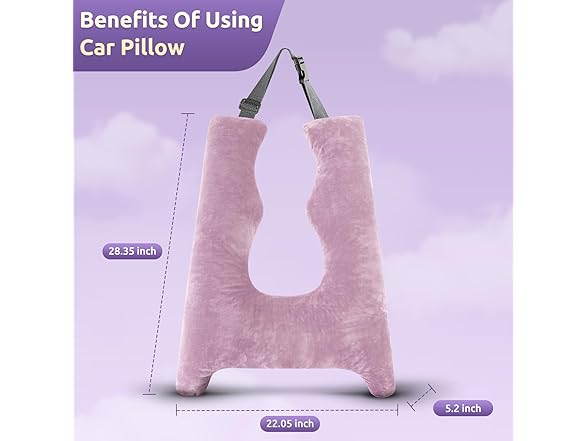 FAIORD Car Pillow for Kids, Purple