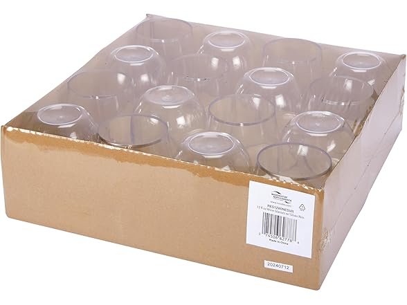 WNA Reserv 12oz Clear Plastic Stemless Wine Glasses, 64-Pack