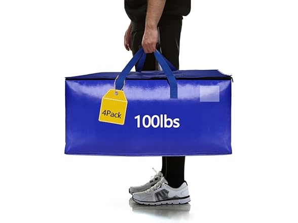 4 Pack Real 100lb Capacity Heavy Duty Moving Bags