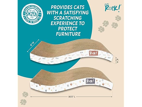 Cats Rock Scratching Board for Indoor Cats, Curved