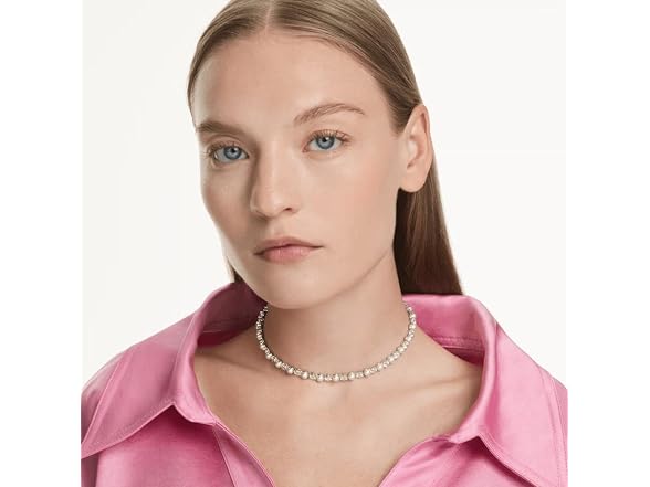 Swarovski Tennis Matrix Pearl Necklace