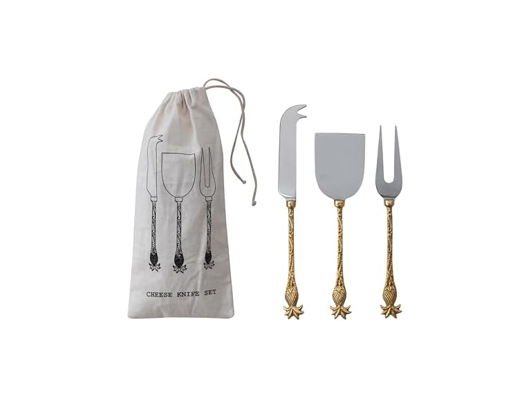 Creative Co-Op 3 pcs Stainless Steel Cheese Knives