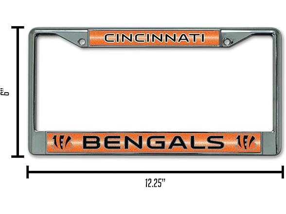 BENGALS Bling Chrome License Plate Frame