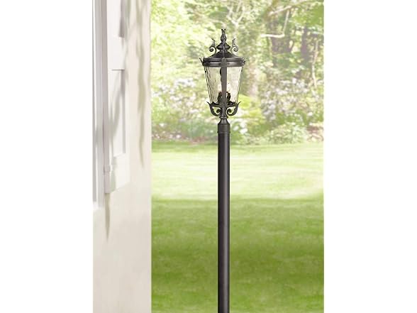 Black 84" High Modern Outdoor Direct Burial Post - Gallery 3