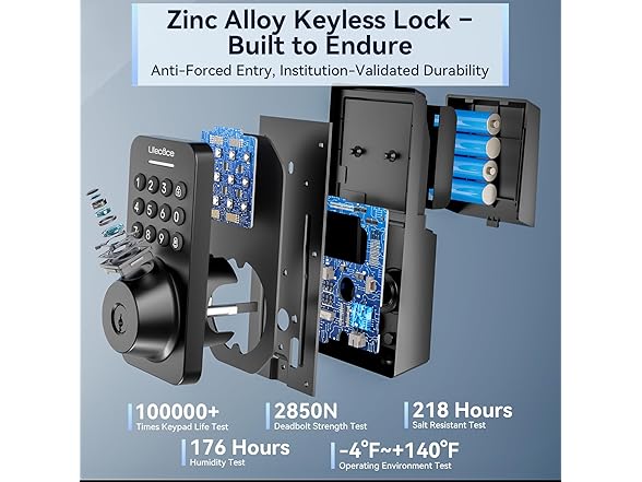 Ulecoce Fingerprint Keypad Deadbolt