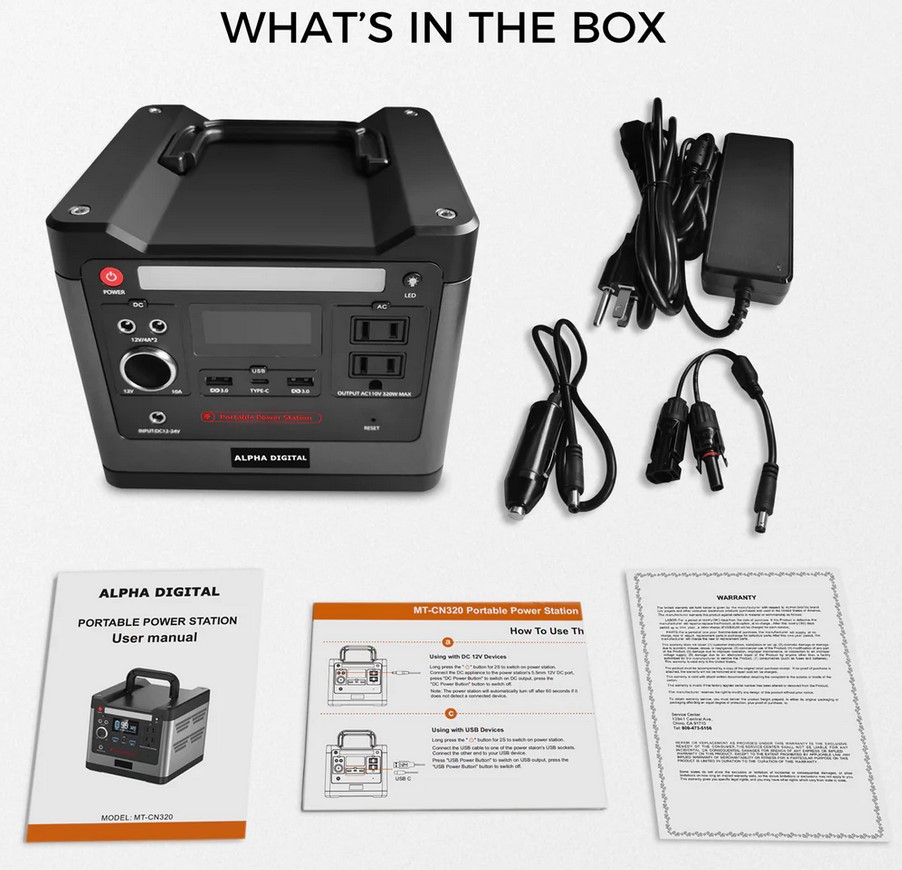 ALPHA DIGITAL 320W Outdoor Portable Power Station - Gallery 7