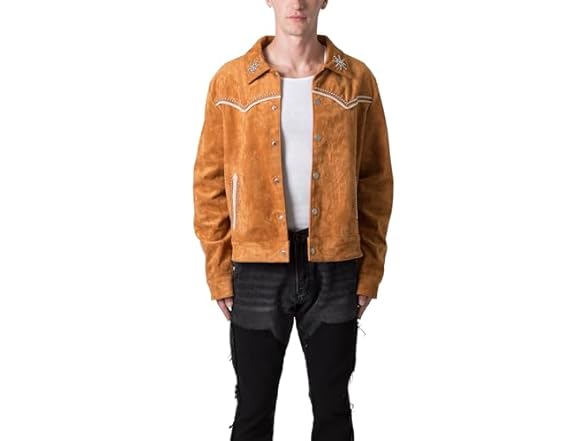Men's Suede Jacket Orange