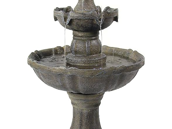 Sunnydaze 33" Pineapple 2-Tier Solar Powered Fountain