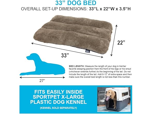 SportPet Waterproof Pet Bed, 33"