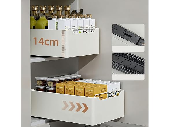Takywep 25CM Wide Adhesive Pull Out Cabinet Organizer