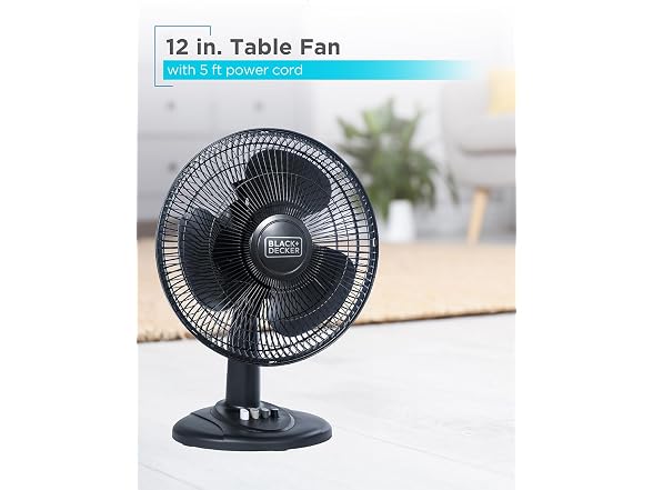 BLACK+DECKER BFDT12SB 12 in. Table Fan - Black