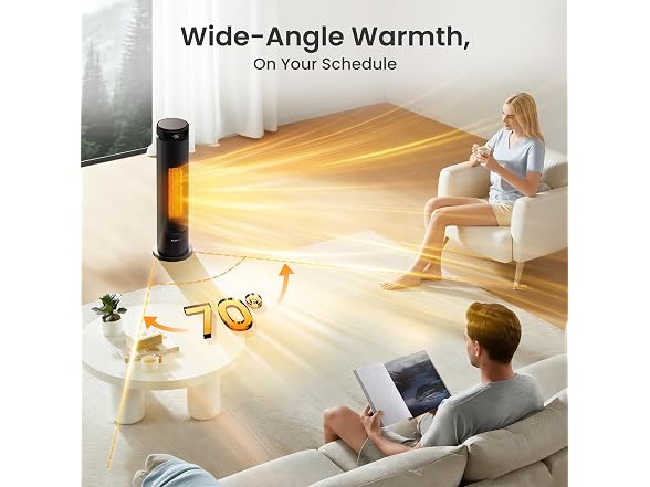 FLANUR 1500W Space Heater Black