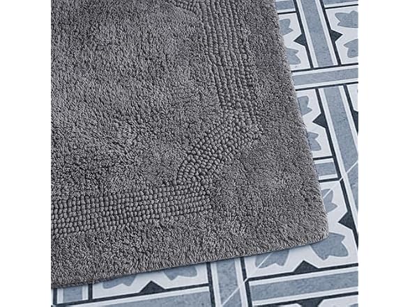 Laura Ashley - Reversible Cotton Bath Mat 2-Pc Set, Charcoal