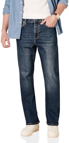 Amazon Essentials Men's Straight-Fit Stretch Jean, Dark Wash, 38W x 30L