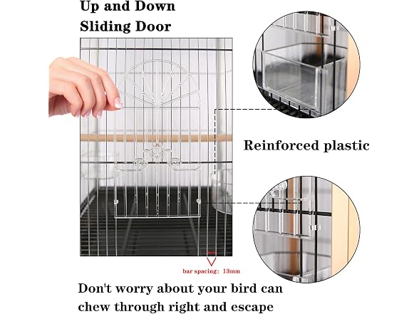 Bird Carrier Travel Cage, 21 inch with Wooden Perch