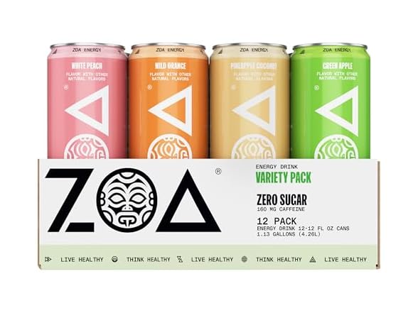 12PK ZOA Zero Sugar Energy Drinks, Remix Variety Pack