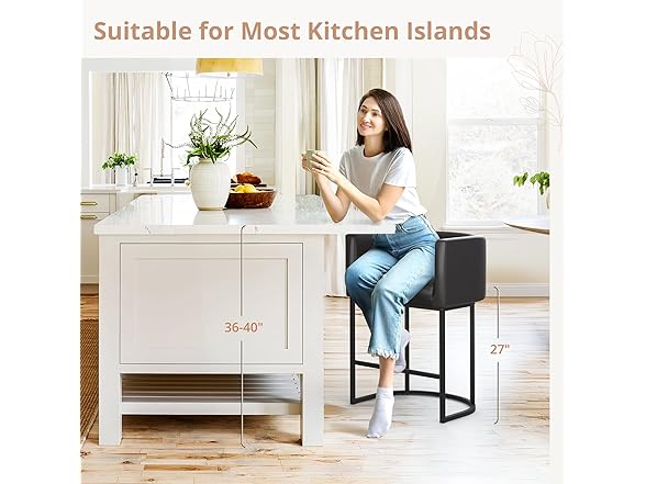 2 Black Counter Height Bar Stools