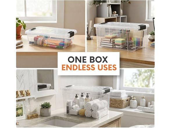 Superio 6.6 Quart Clear Plastic Storage Boxes 18 PK