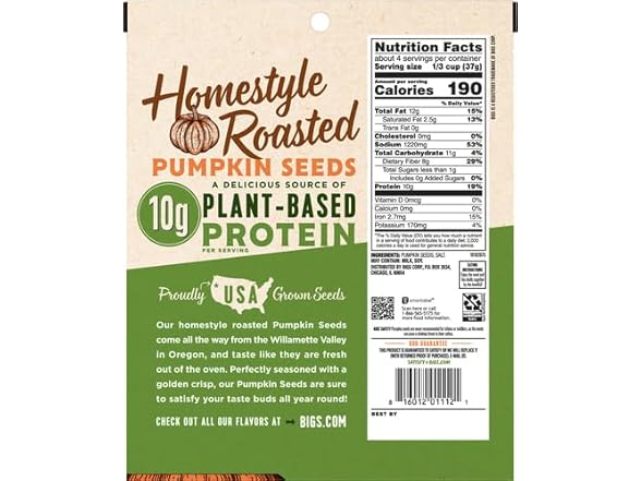 BIGS Pumpkin Seeds, Simply Salted Homestyle 5 oz