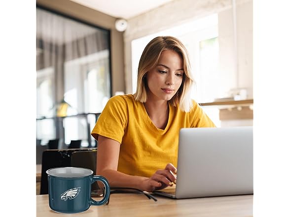 15oz Camping Mug with Logo, Philadelphia Eagles