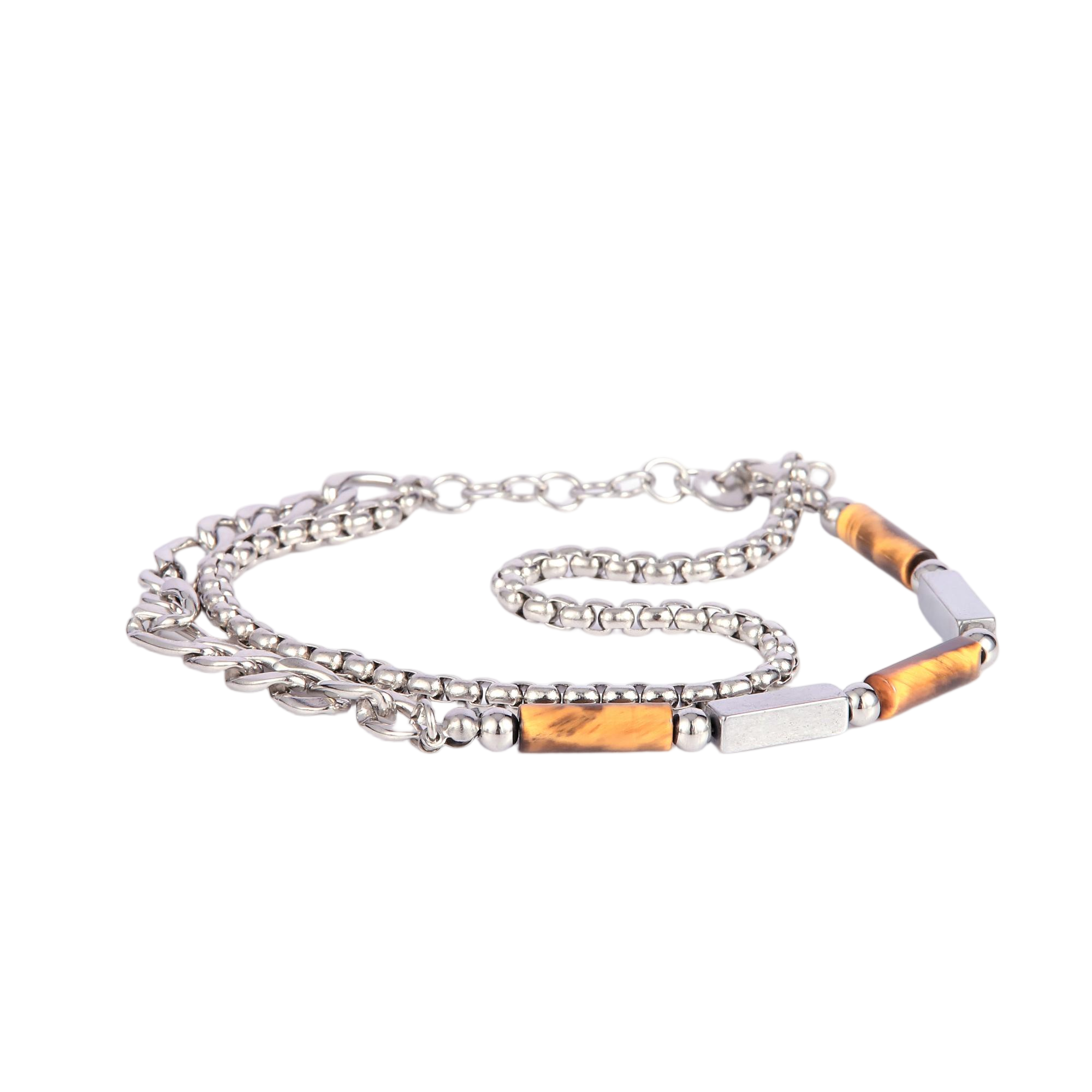 Mens Curb Chain & Bead Bracelet - Gallery 11