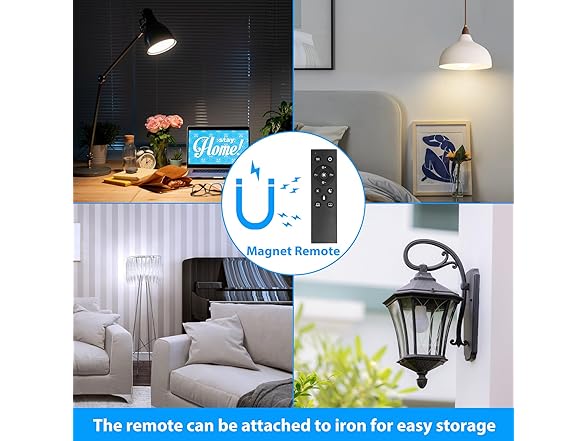 TOBUSA A19 LED Light Bulbs with Remote, 2 Pack