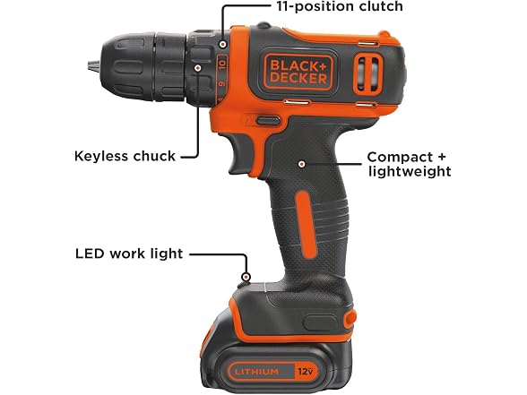 Black+Decker BDCDD12C 12V MAX Drill/Driver Kit