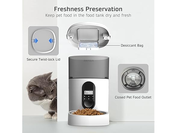 Smart Automatic Cat Feeder, 4L Timed Pet