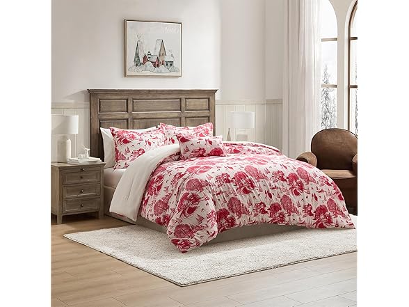 Hallmark Red Toile Twin Comforter Set
