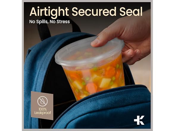 Plastic Deli Containers with Lids 8 oz (Pack of 50) 