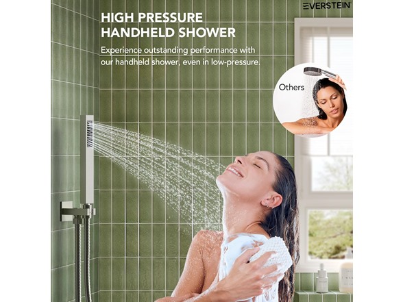 EVERSTEIN SFS-1014-NK12 12" Brushed Nickel Shower System