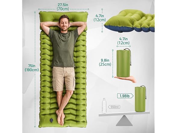 Overmont Inflatable Camping Sleeping Pad