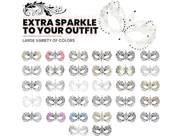 Luxury Mask (OS) Burlesque Boutique Rhinestones