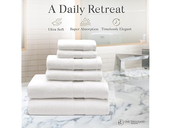 Premium Staple Cotton Bathroom Towel Set