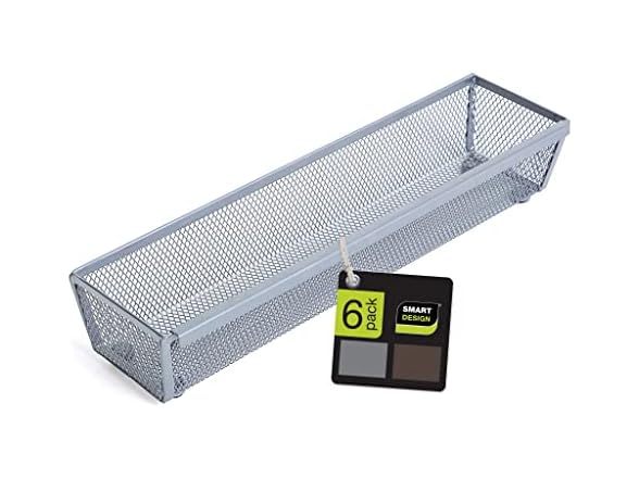 Smart Design Smart Design Drawer 12"x3" Organizer - Set of 6 - Gallery 2