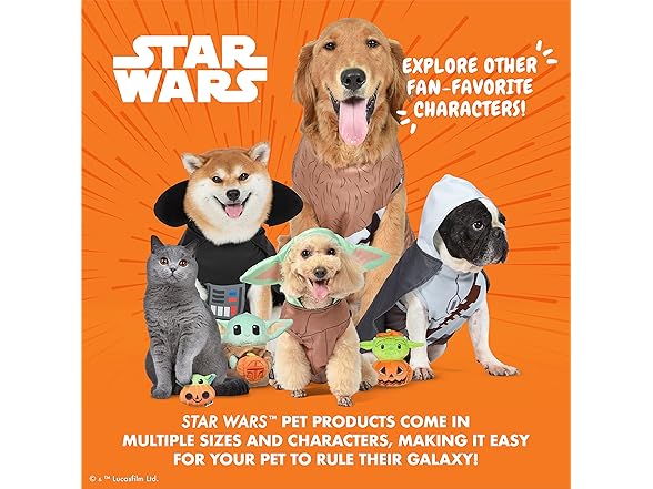 Star Wars Yoda Dog Squeaky Toy 6in