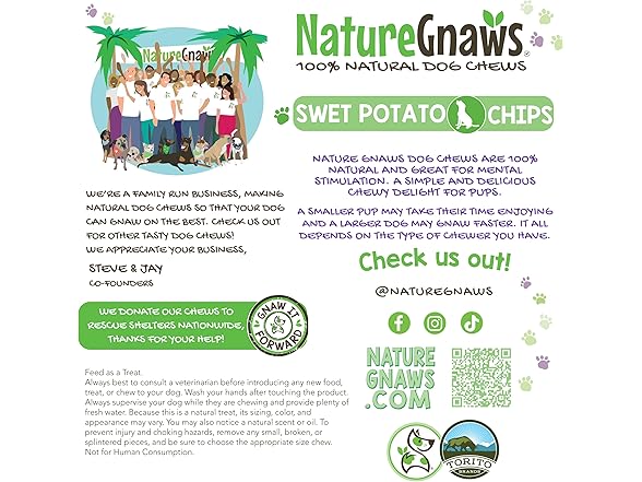 Nature Gnaws Sweet Potato Chips for Dogs