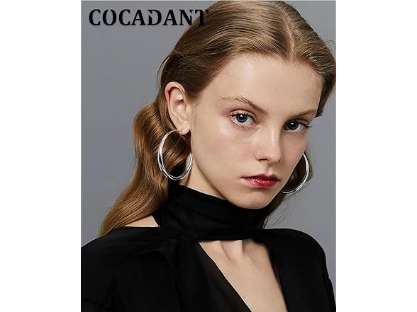 Cocadant Sterling Silver 60mm Hoop Earrings