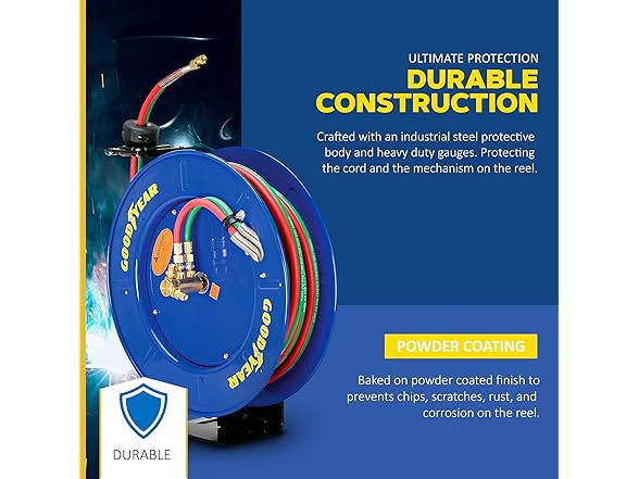 Goodyear Retractable Welding Hose Reel - 1/4" x 50'