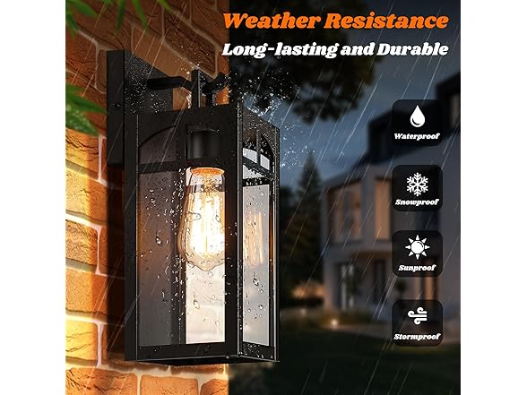VerRon 2Pk Black 12.35" Wall Light Fixture