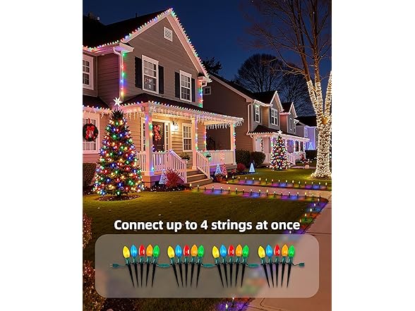 Brightown C9 Christmas Pathway Lights Outdoor, 25.7ft