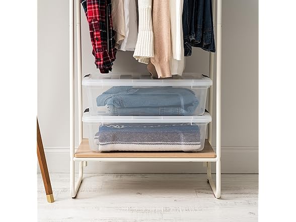 IRIS USA 27Qt Stackable Storage Bins